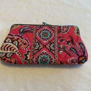 Vera Bradley “Call Me Coral” Kiss Lock Clutch Wallet – Retired Print